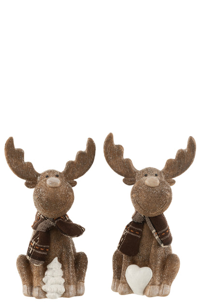 Rendier Sjaal Poly Bruin Groot Assortiment Van 2