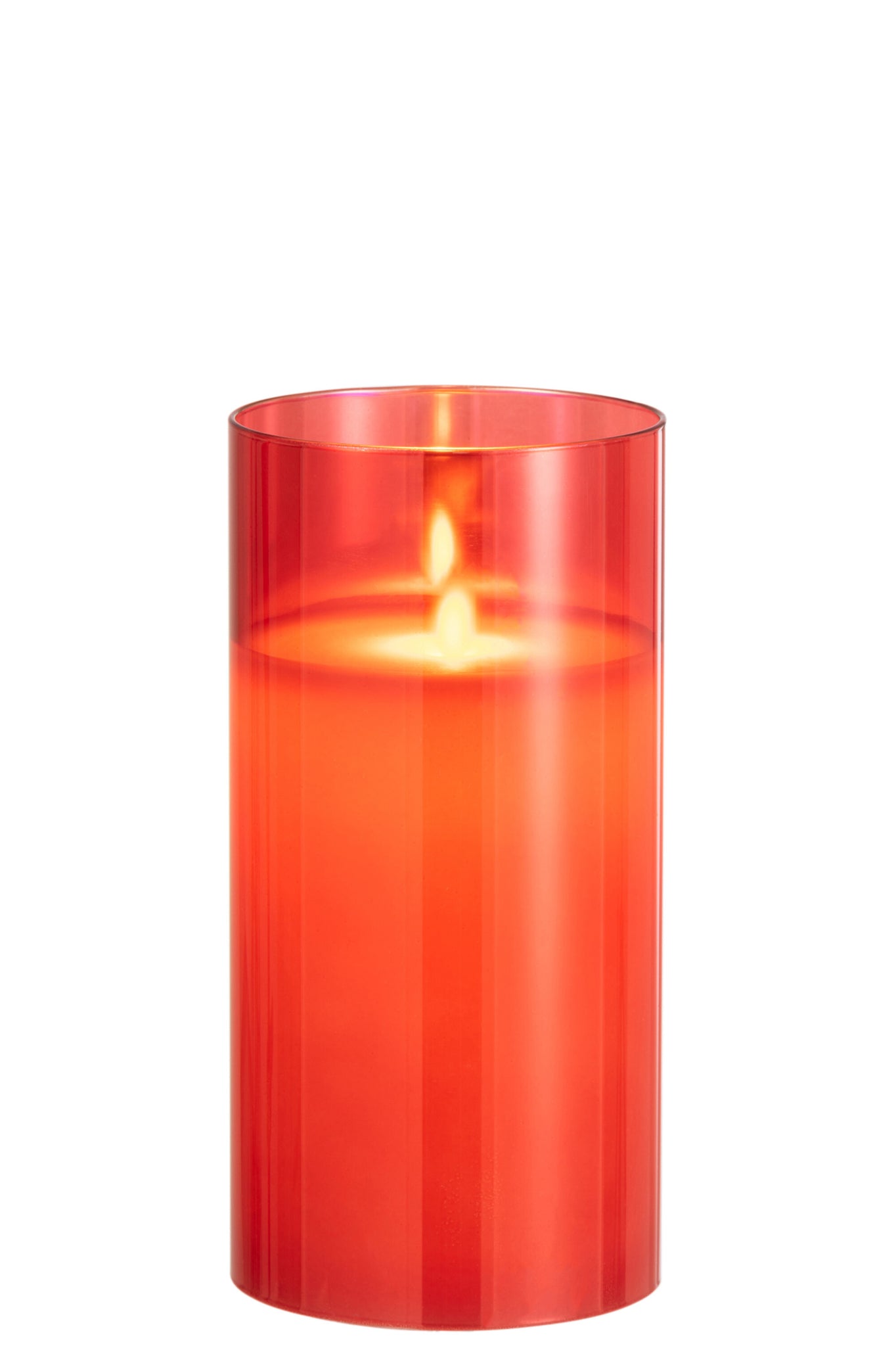 Ledlamp Schijnend Glas Rood Middelgroot