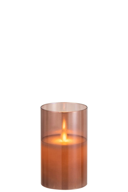 Ledlamp Schijnend Glas Bruin Klein