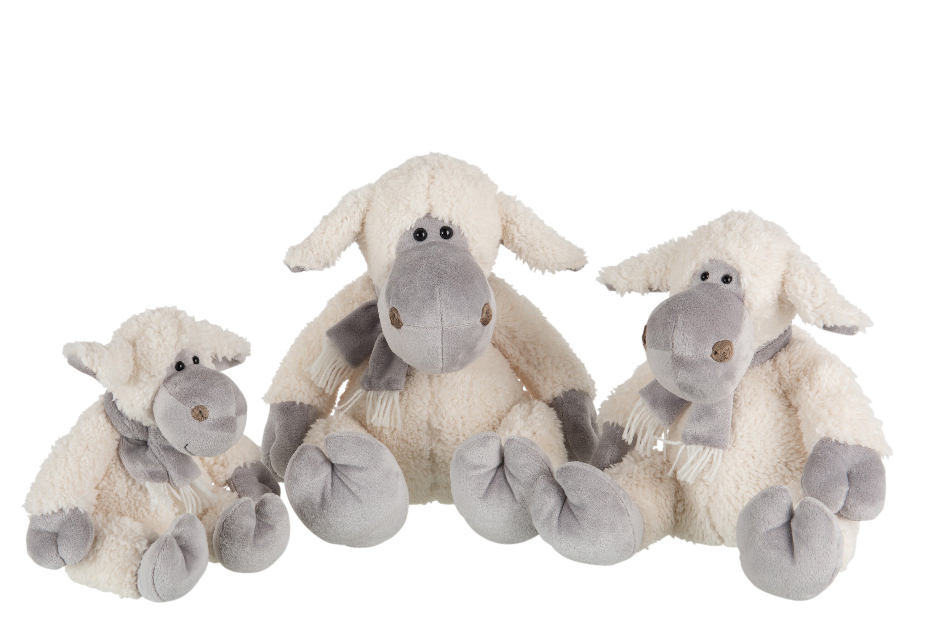 Schaap+Sjaal Pluche Ecru/Grijs Groot