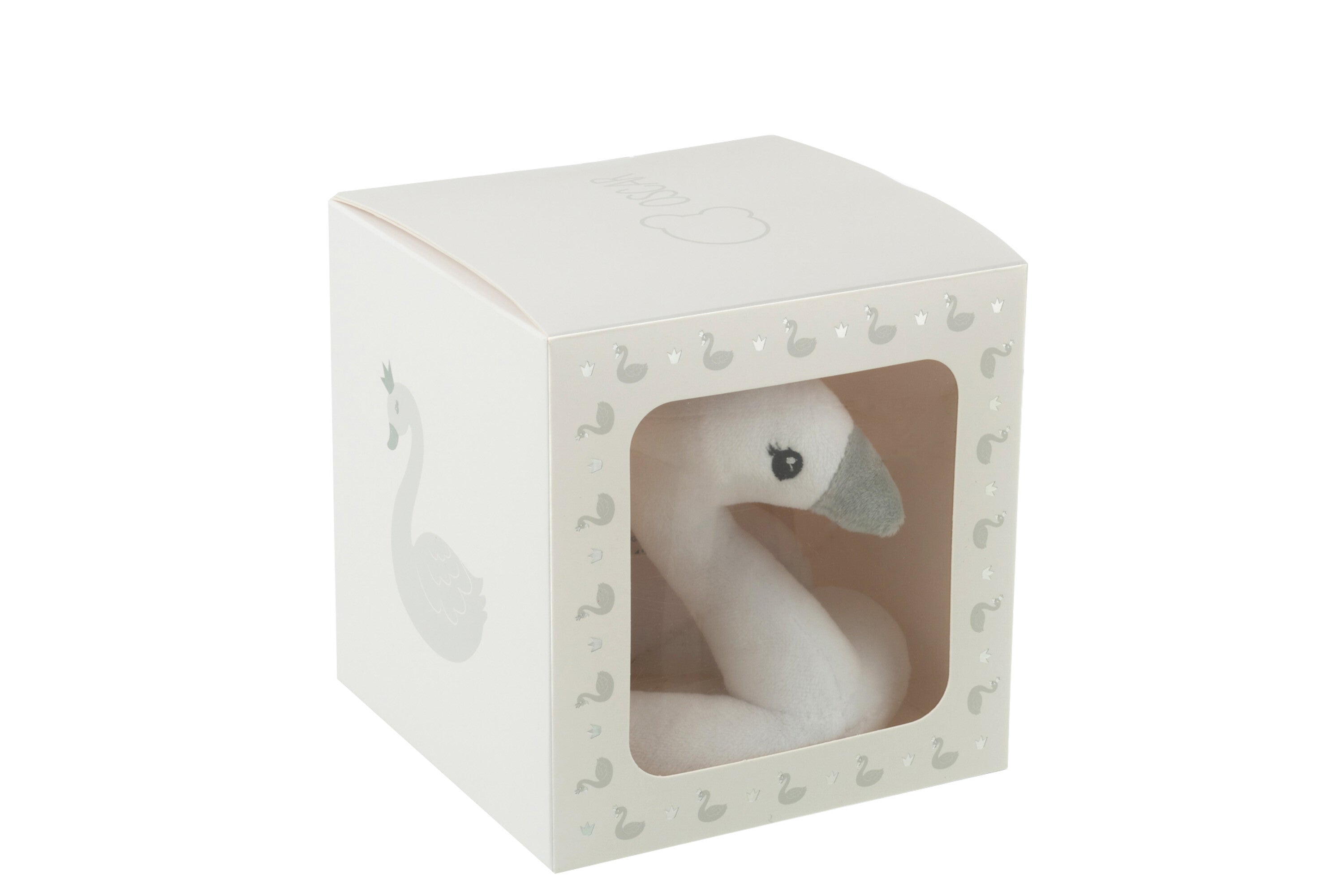 Rammelaar Pluche Wit/Grijs/Zilver