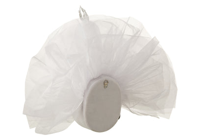 Zwaan muurdecoratie pluche wit/zilver