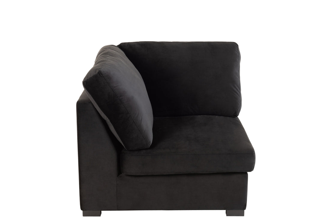 Hoekbank Fluweel Zwart