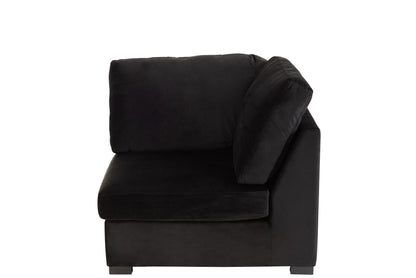 Hoekbank Fluweel Zwart