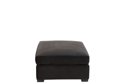 J-Line Ottoman zetel - 2 pers - velvet/ hout - zwart