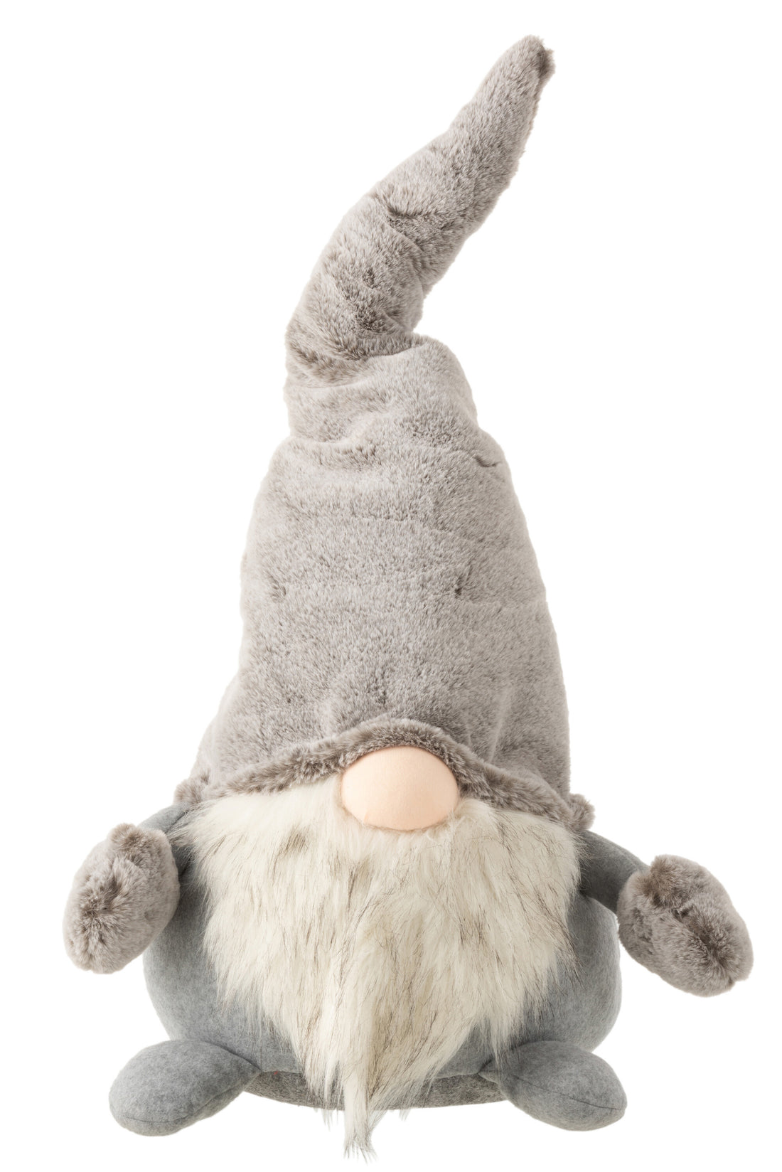 J-Line Kerstfiguren - poly - grijs/wit - large