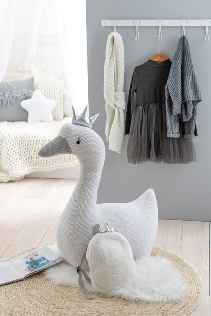 Zwaan Polyester Wit/Grijs Groot