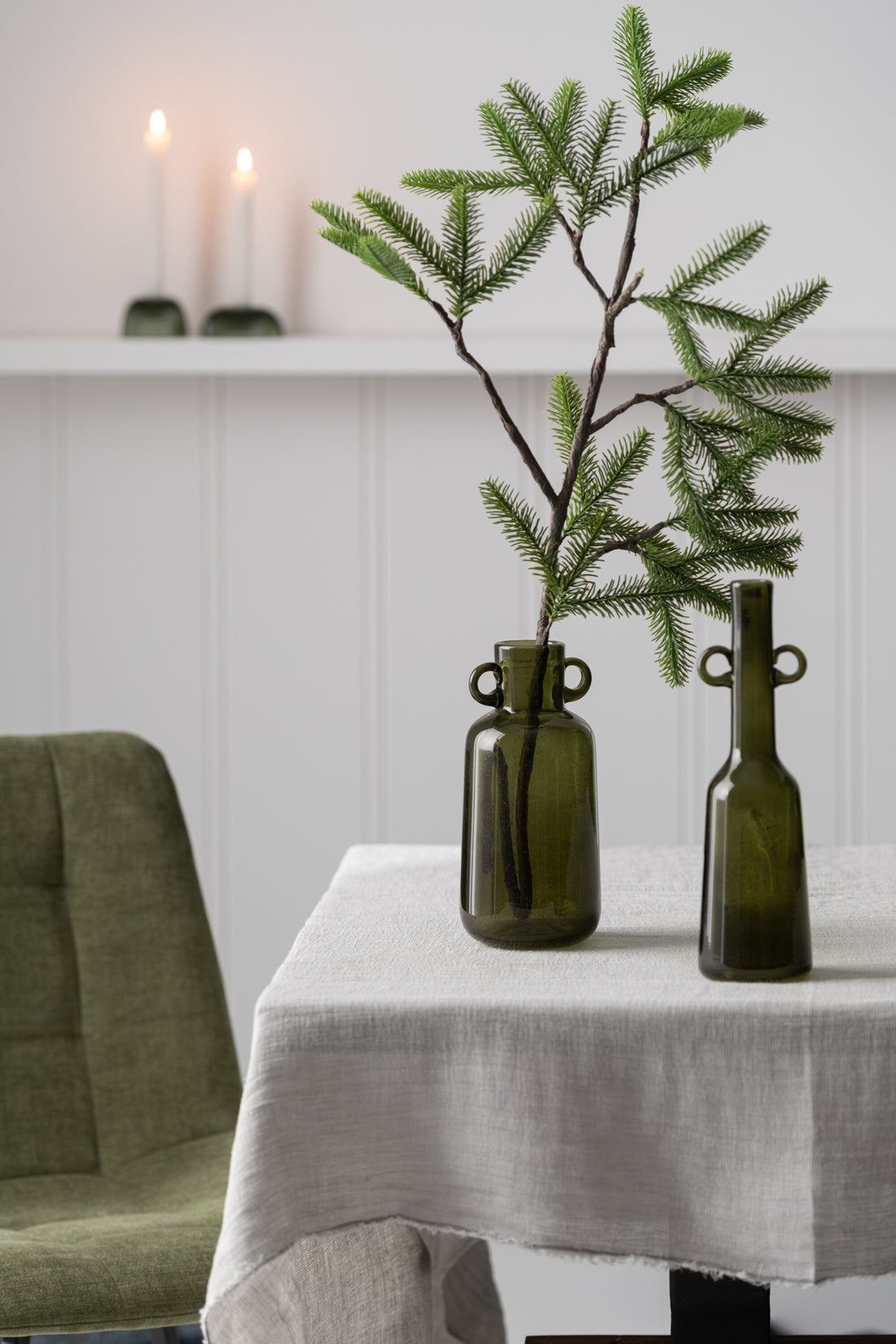 J-Line Tak Dennenboom+Denappels Plastiek Groen/Bruin Small