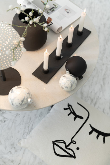 J-Line Kandelaar 4Delig Metaal Mat Zwart