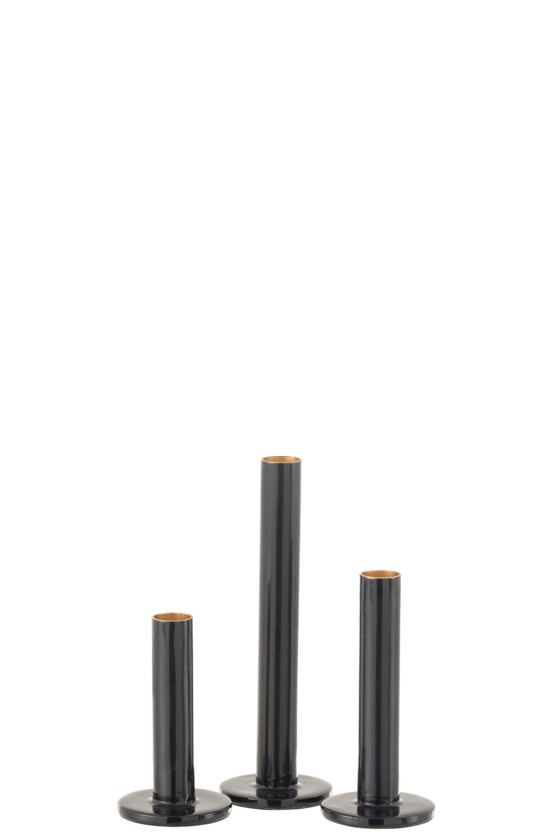 J-Line Set Van 3 Kandelaars Laag Modern Metaal Blinkend Blauw