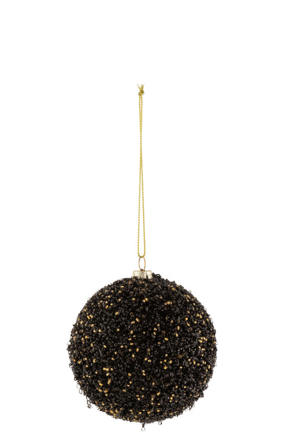 J-Line Kerstballen - kunststof - zwart - 6x