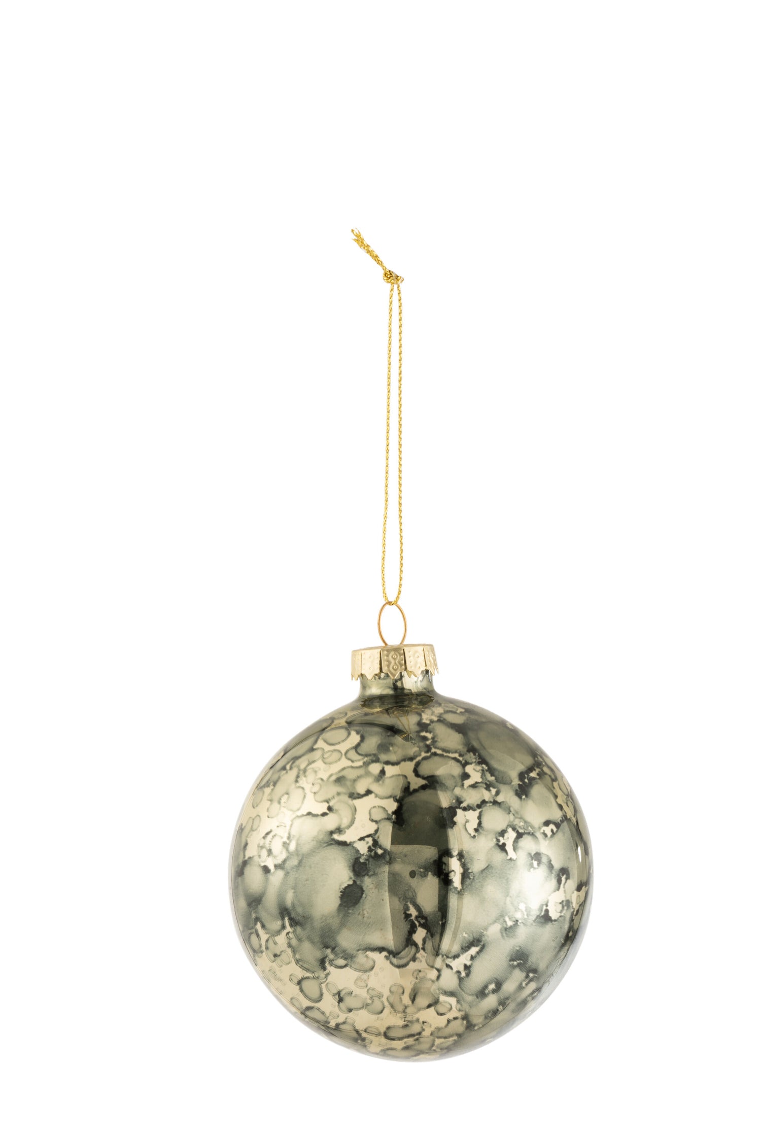 J-Line Kerstbal Antiek Glas Khaki Groen Klein