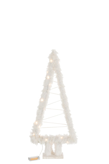 J-Line Kerstboom - imitatiebont - wit - LED