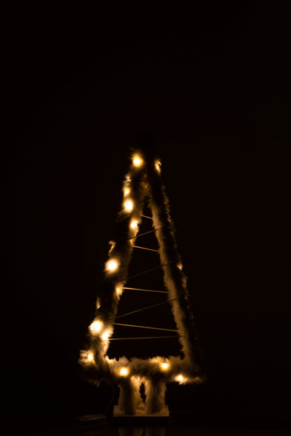 J-Line Kerstboom - imitatiebont - wit - LED