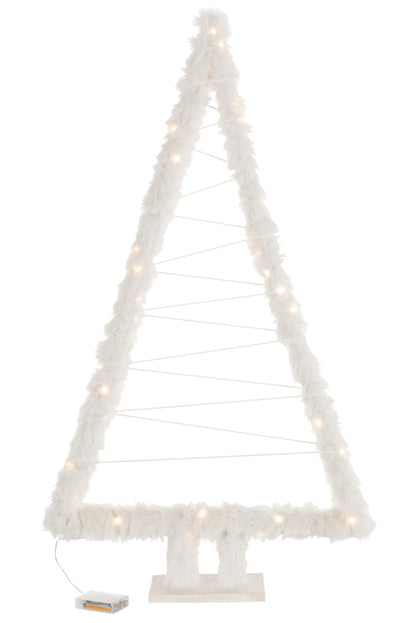J-Line Kerstboom Touw Imitatiebont Wit Groot