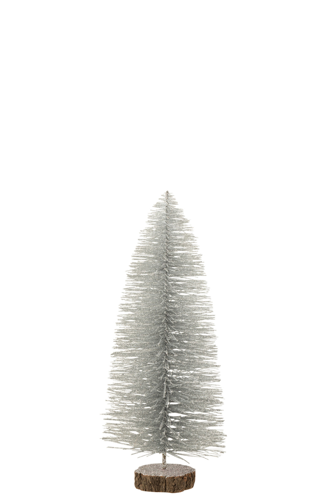 J-Line Kerstboom Deco Plastic Glitter Zilver Medium