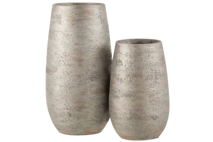 Vaas Onregelmatig Ruw Keramiek Zilver Groot