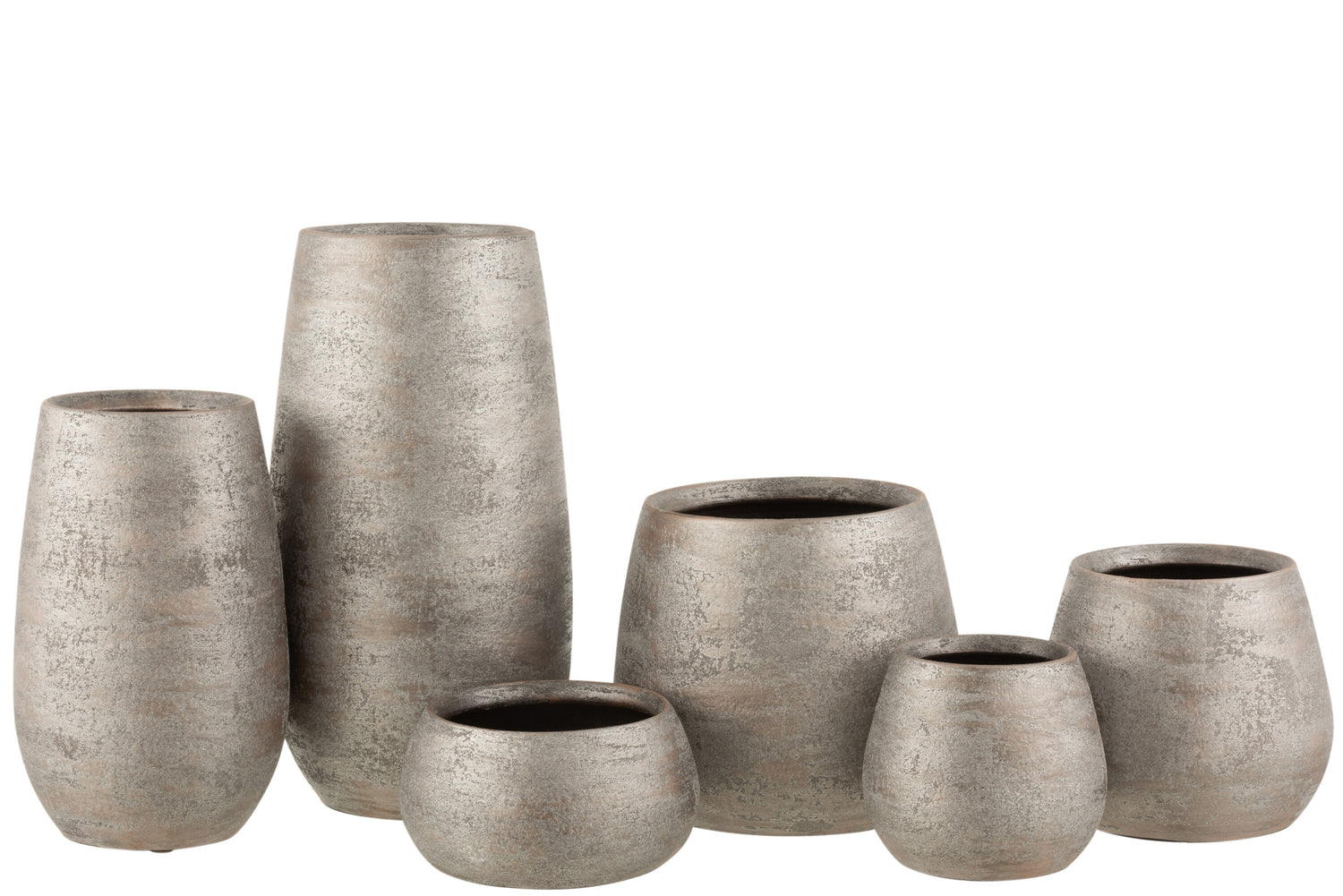 Vaas Onregelmatig Ruw Keramiek Zilver Groot