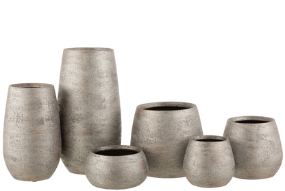 Vaas Onregelmatig Ruw Keramiek Zilver Groot