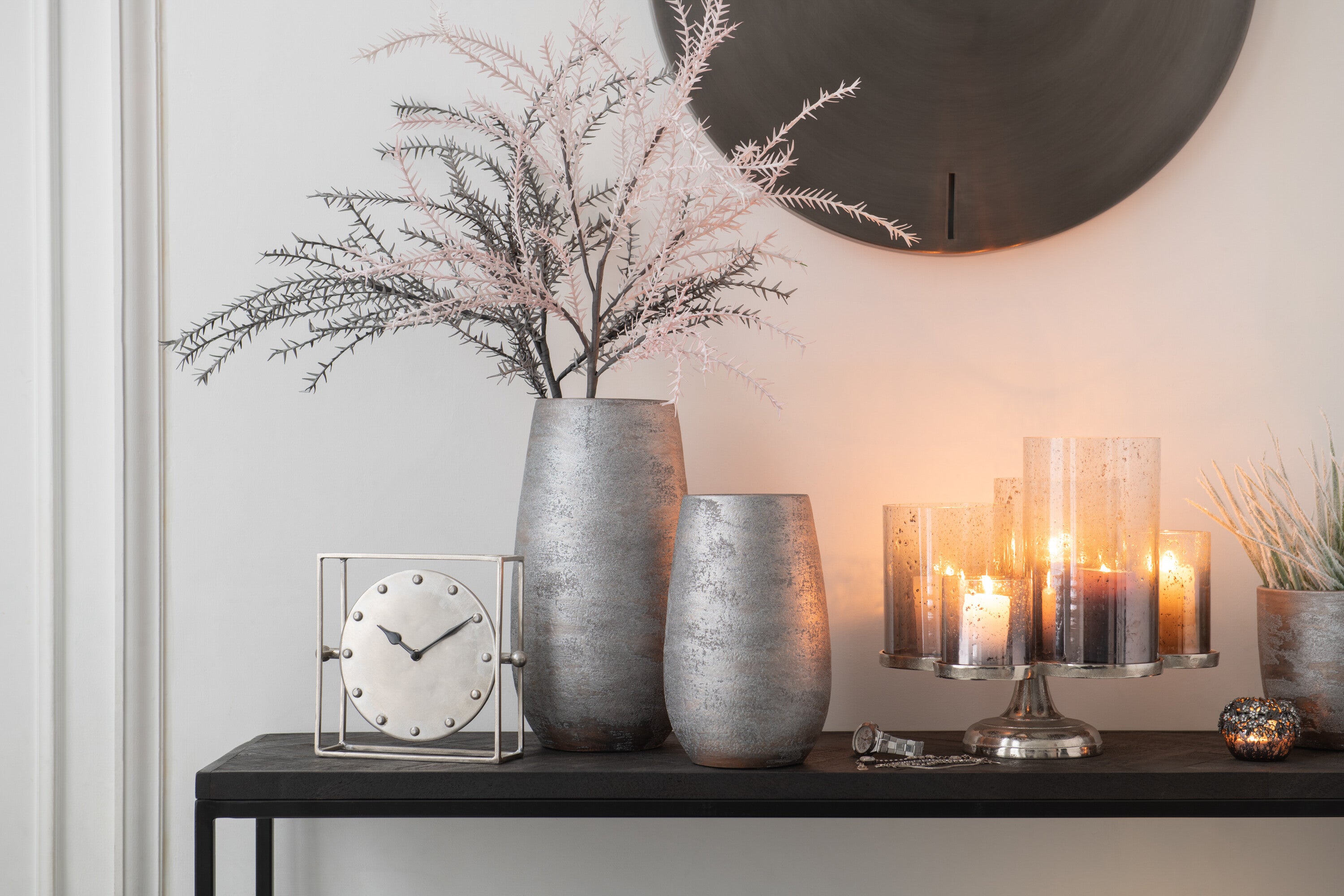 Vaas Onregelmatig Ruw Keramiek Zilver Groot