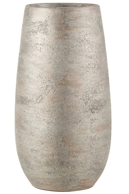 Vaas Onregelmatig Ruw Keramiek Zilver Groot