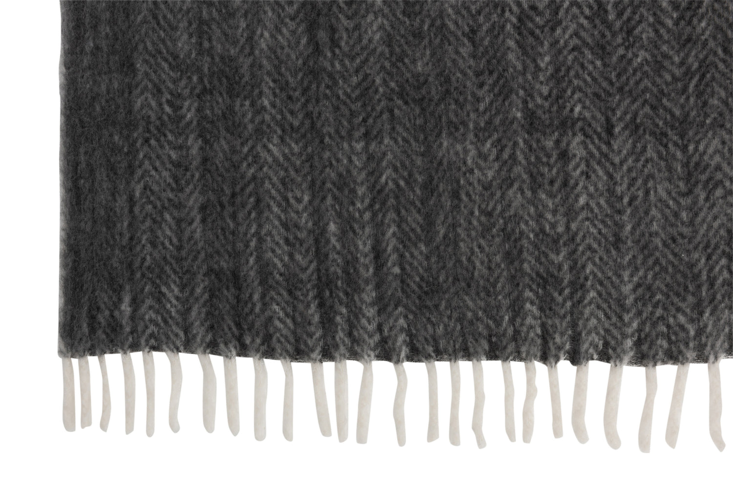 J-Line Plaid - polyester - zwart/ wit - 190 x 136 cm