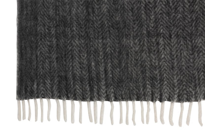 J-Line Plaid - polyester - zwart/ wit - 190 x 136 cm