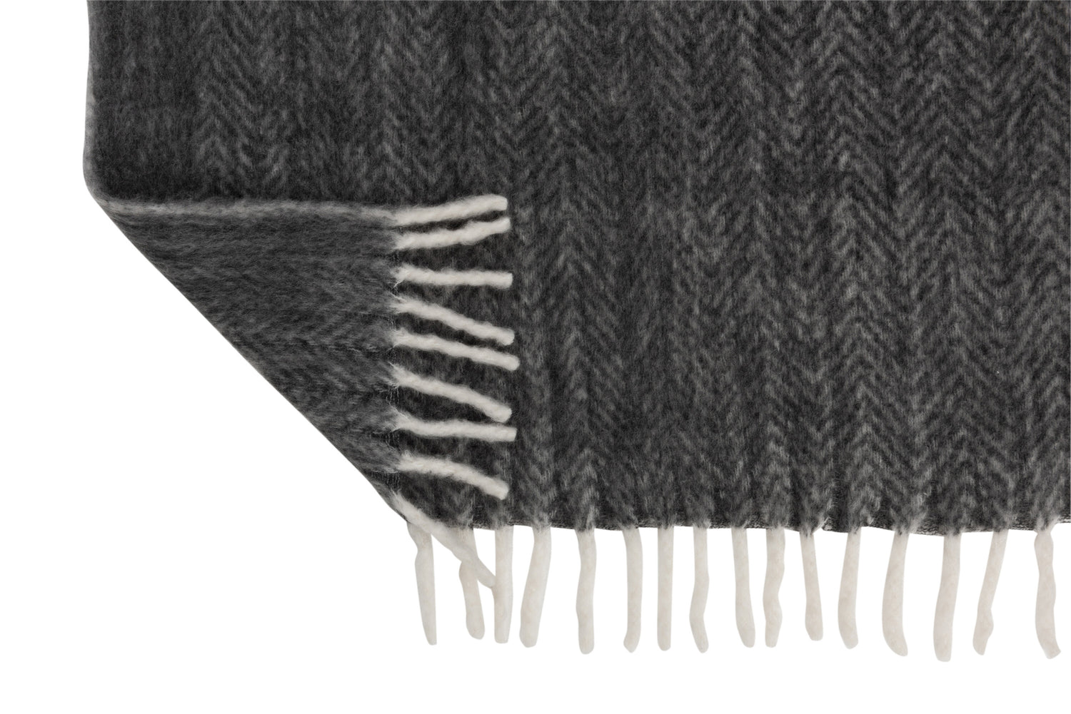 J-Line Plaid - polyester - zwart/ wit - 190 x 136 cm