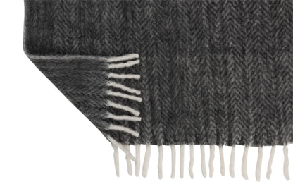 J-Line Plaid - polyester - zwart/ wit - 190 x 136 cm