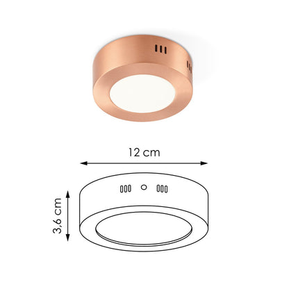 LED Plafondlamp Ska - Koper - Rond 12/12/3.6cm