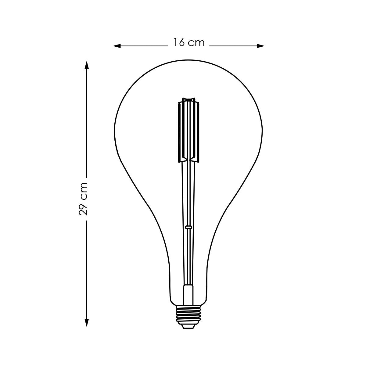 dimbare LED Carbon B E27 G160 4W 440Lm 3000K Helder