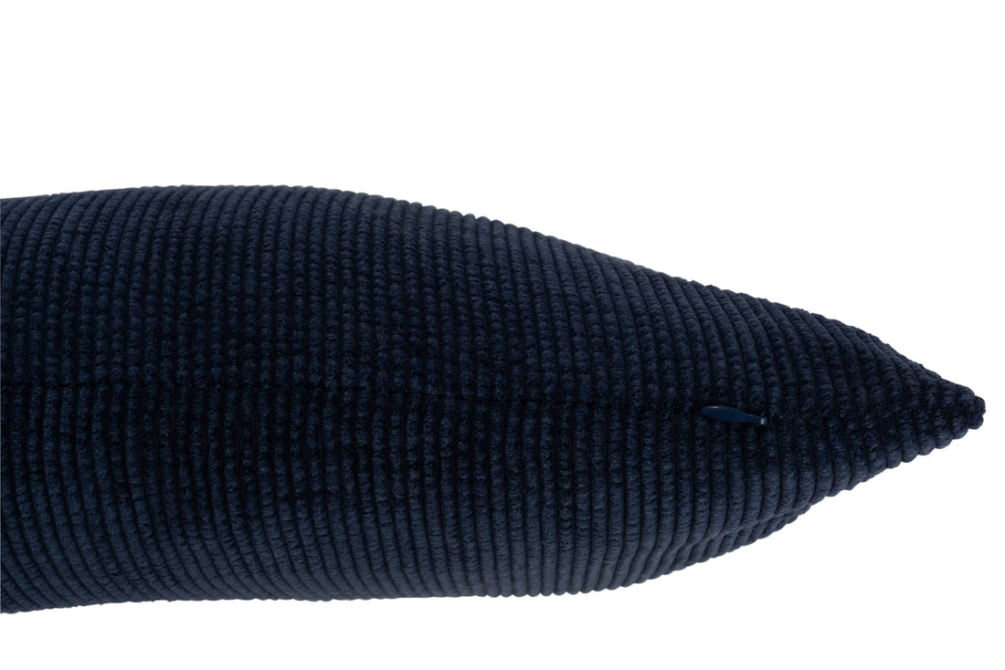 Kussen Rib Vierkant Fluweel Blauw