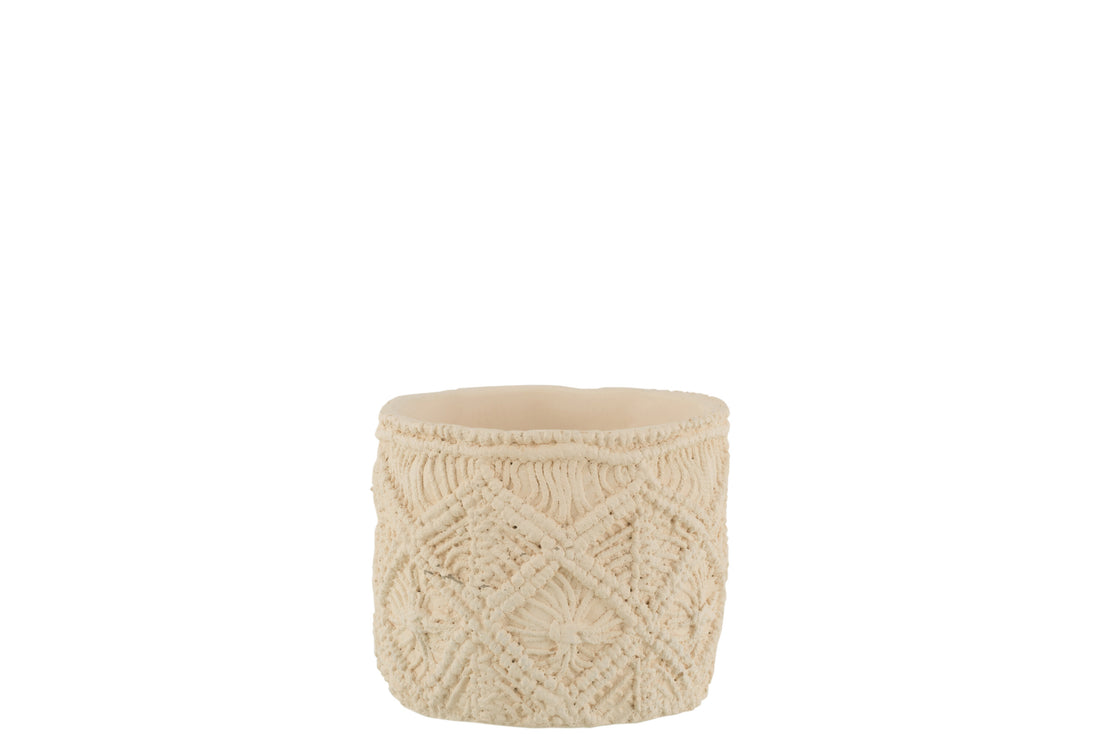 Bloempot Ibiza Cement Wit Klein