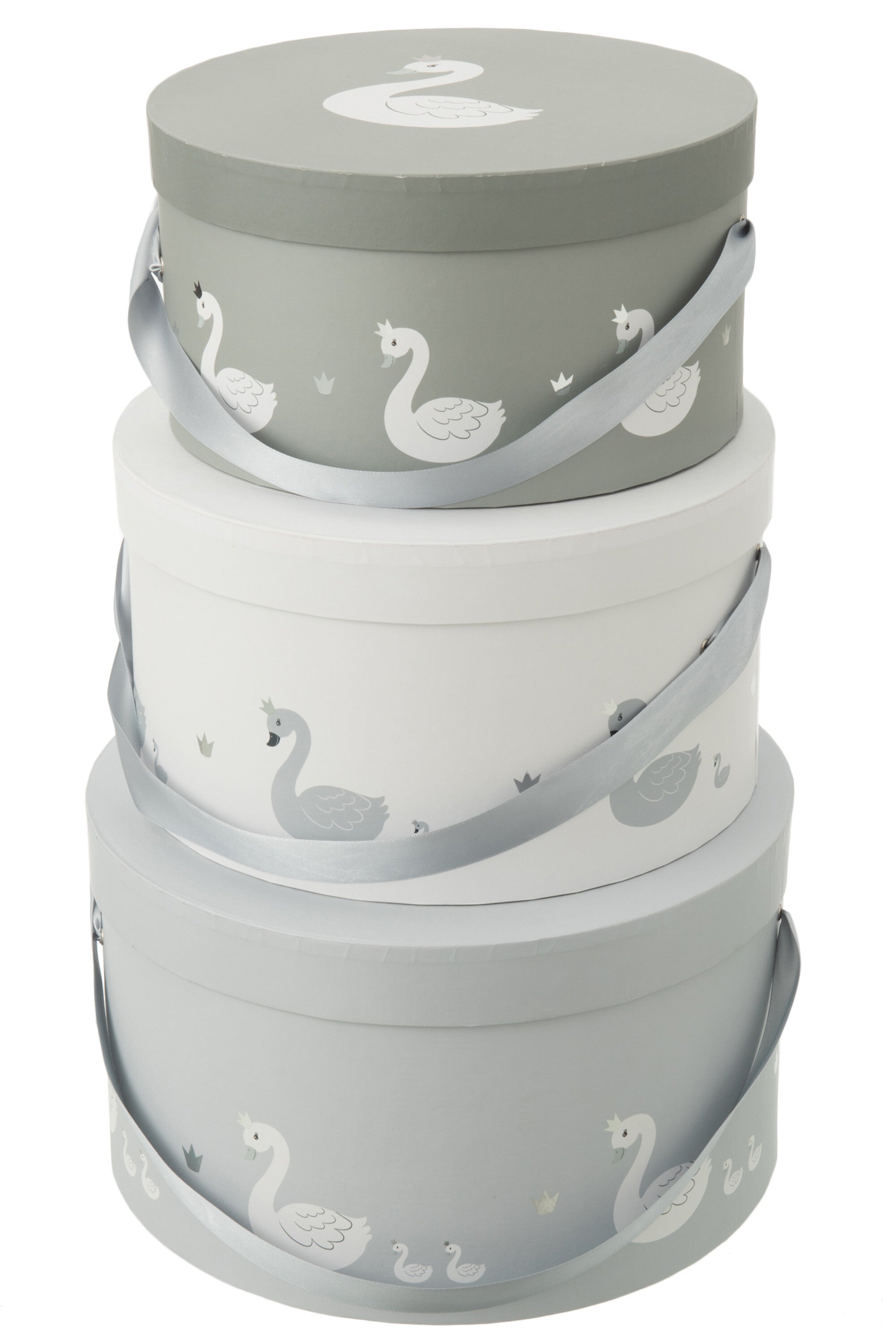 J-Line Set Van 3 Dozen Zwaan Papier Wit/Grijs