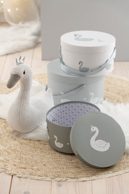 J-Line Set Van 3 Dozen Zwaan Papier Wit/Grijs