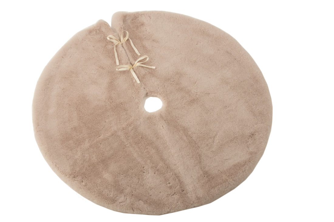 J-Line Christmas Tree Skirt Round Polyester Beige