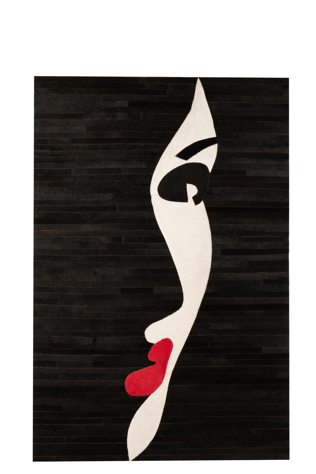 Damesframe Leer Zwart/Wit/Rood