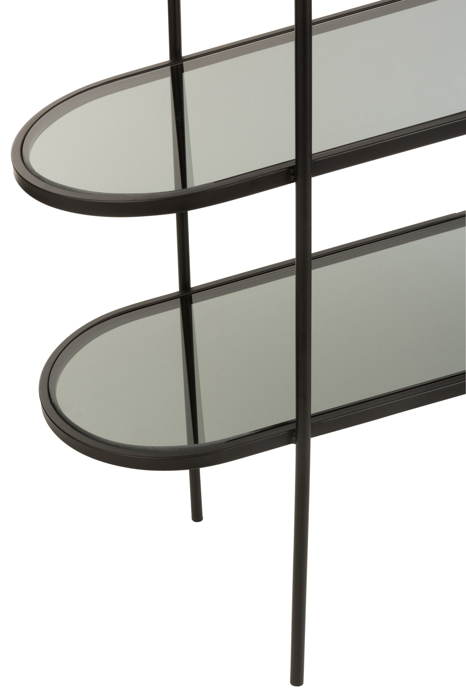 Rek 3 niveaus Metaal/Glas Zwart