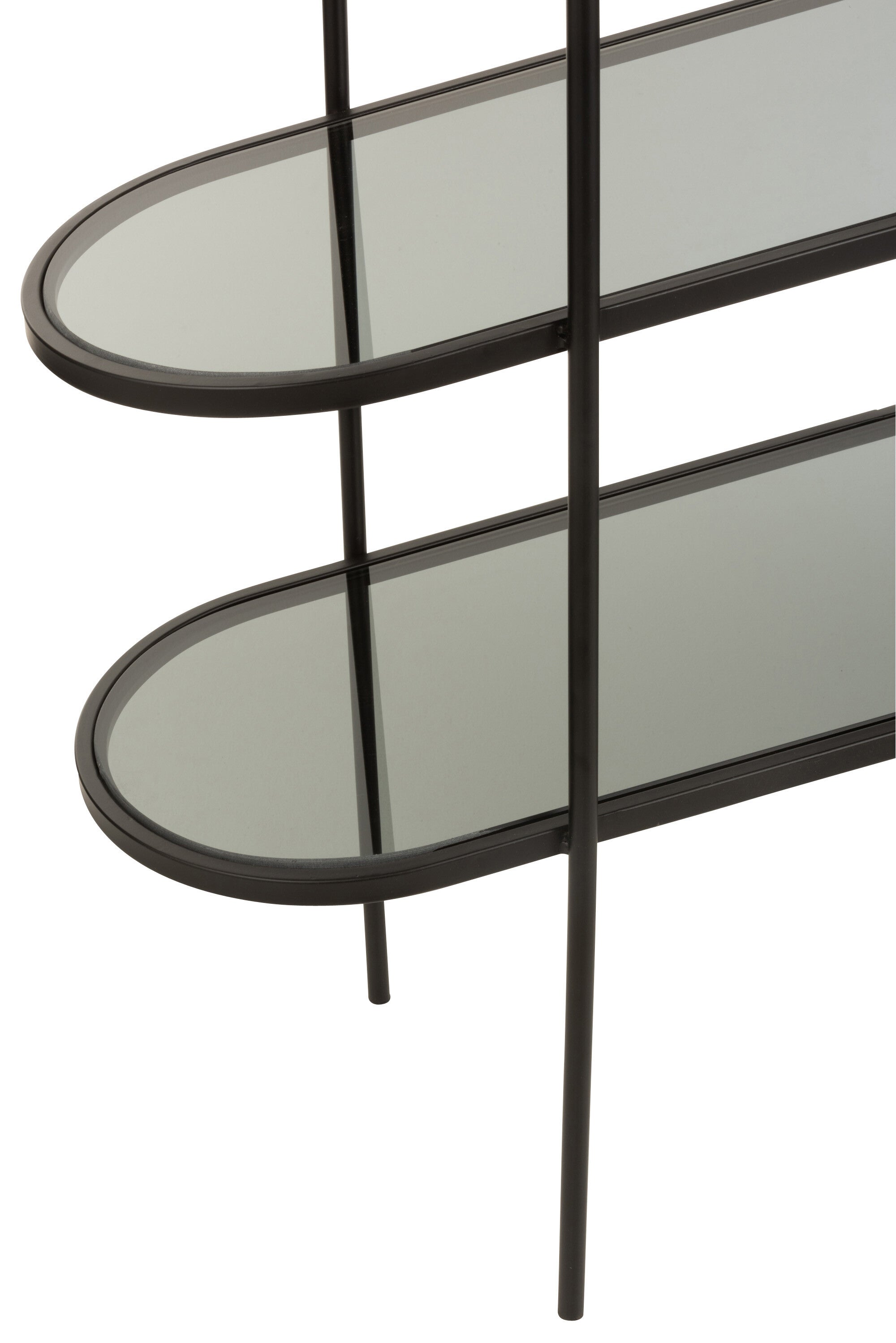 Rek 3 niveaus Metaal/Glas Zwart