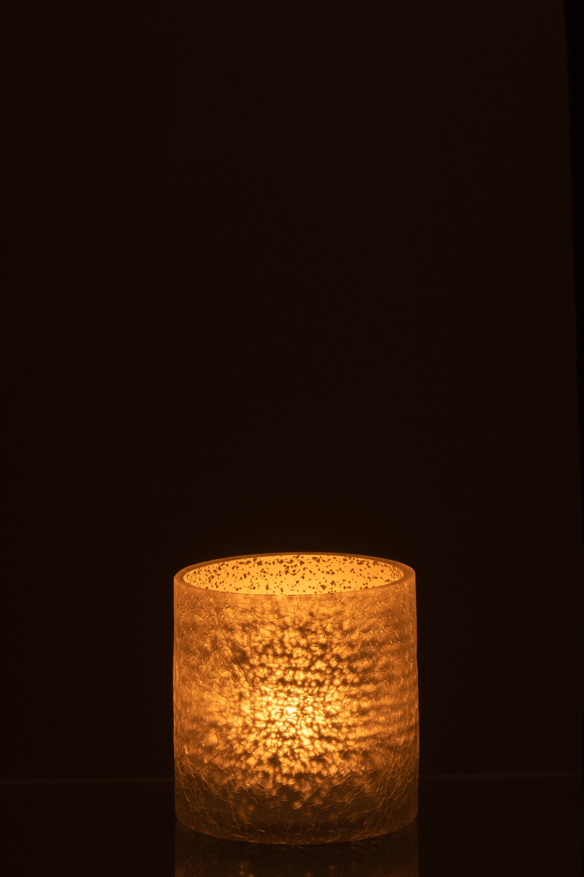 Orkaan Cilinder Craquelure Glas Grijs Klein