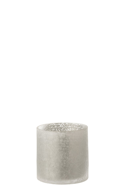 Orkaan Cilinder Craquelure Glas Grijs Klein