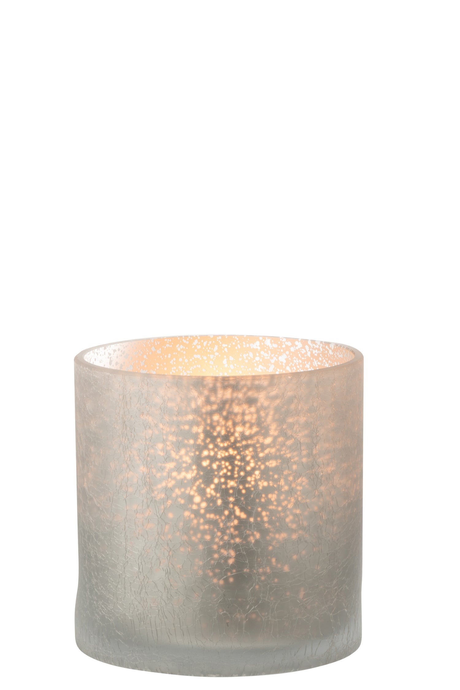 Orkaan Cilinder Craquelure Glas Grijs Groot