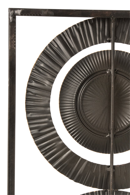 Wanddecoratie 3 Cirkels Metaal Zwart/Goud