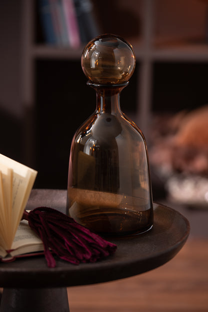 Fles + Stop Regular Decoratief Laag Glas Bruin Klein