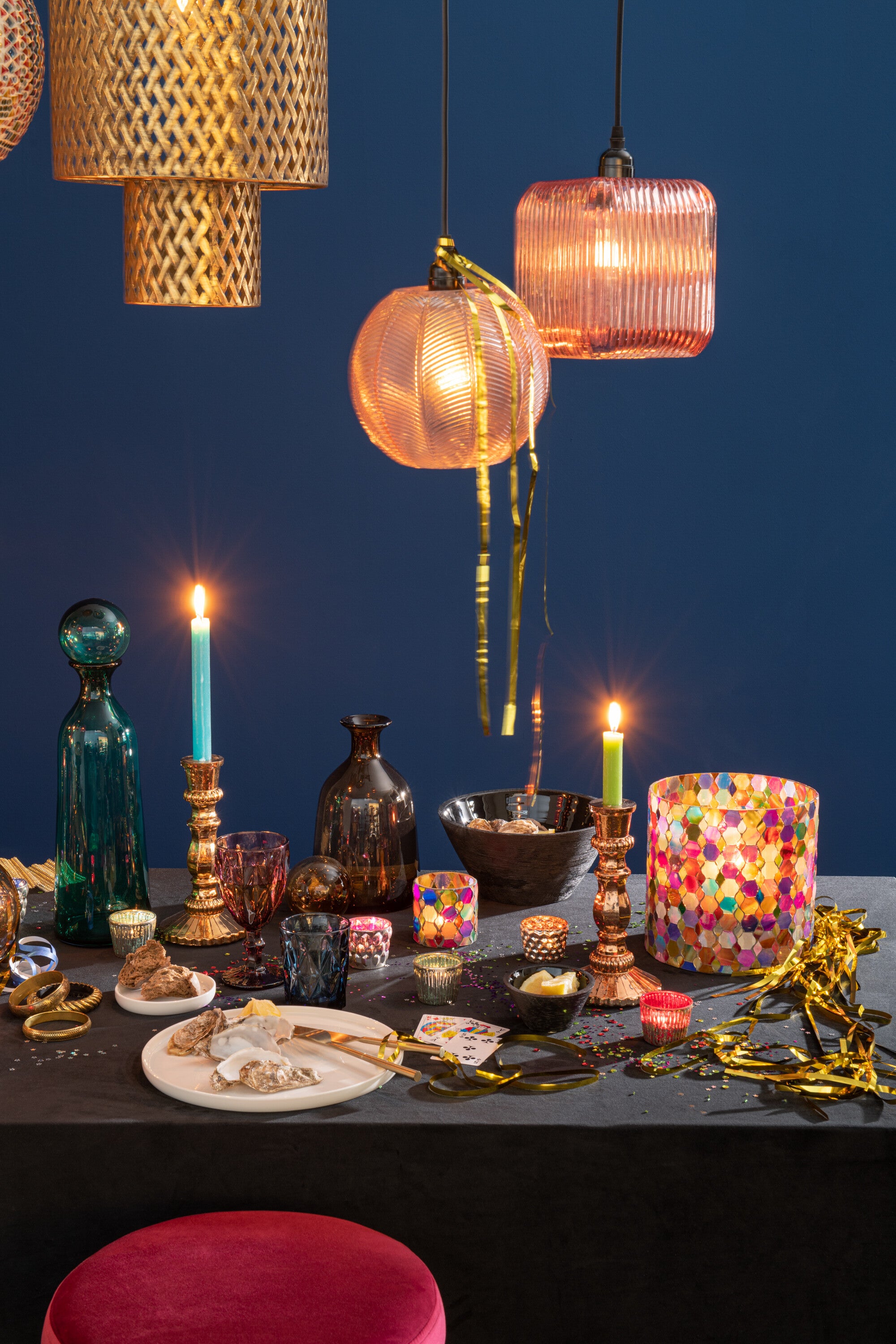 Fles + Stop Regular Decoratief Laag Glas Bruin Klein