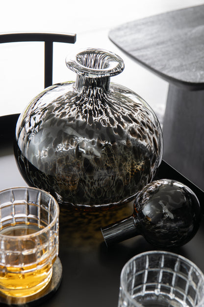 Fles + Stopcontact Punt Decoratieve Ronde Glazen Zwart