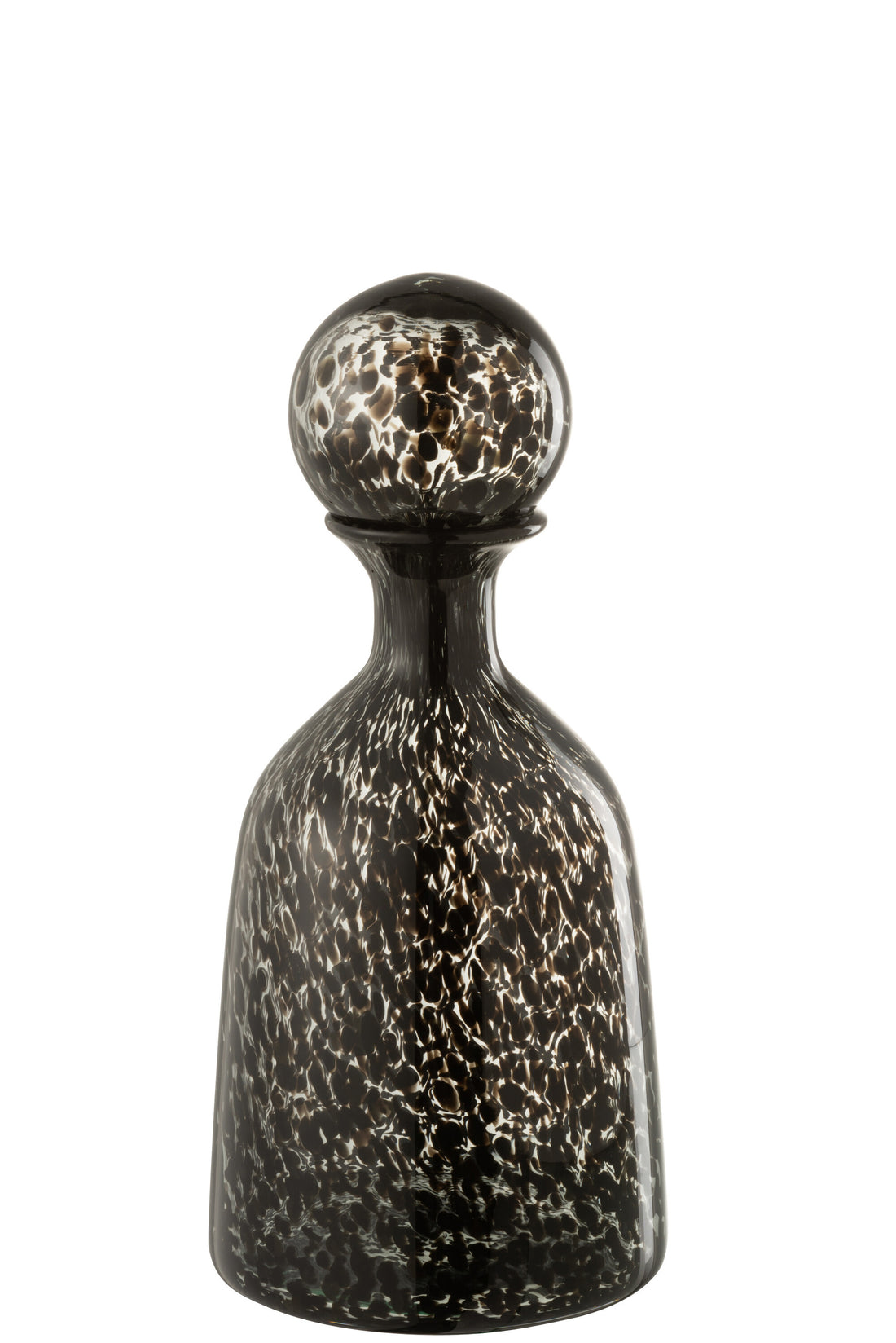 Fles + Stopcontact Punt Decoratief Laag Glas Zwart Klein