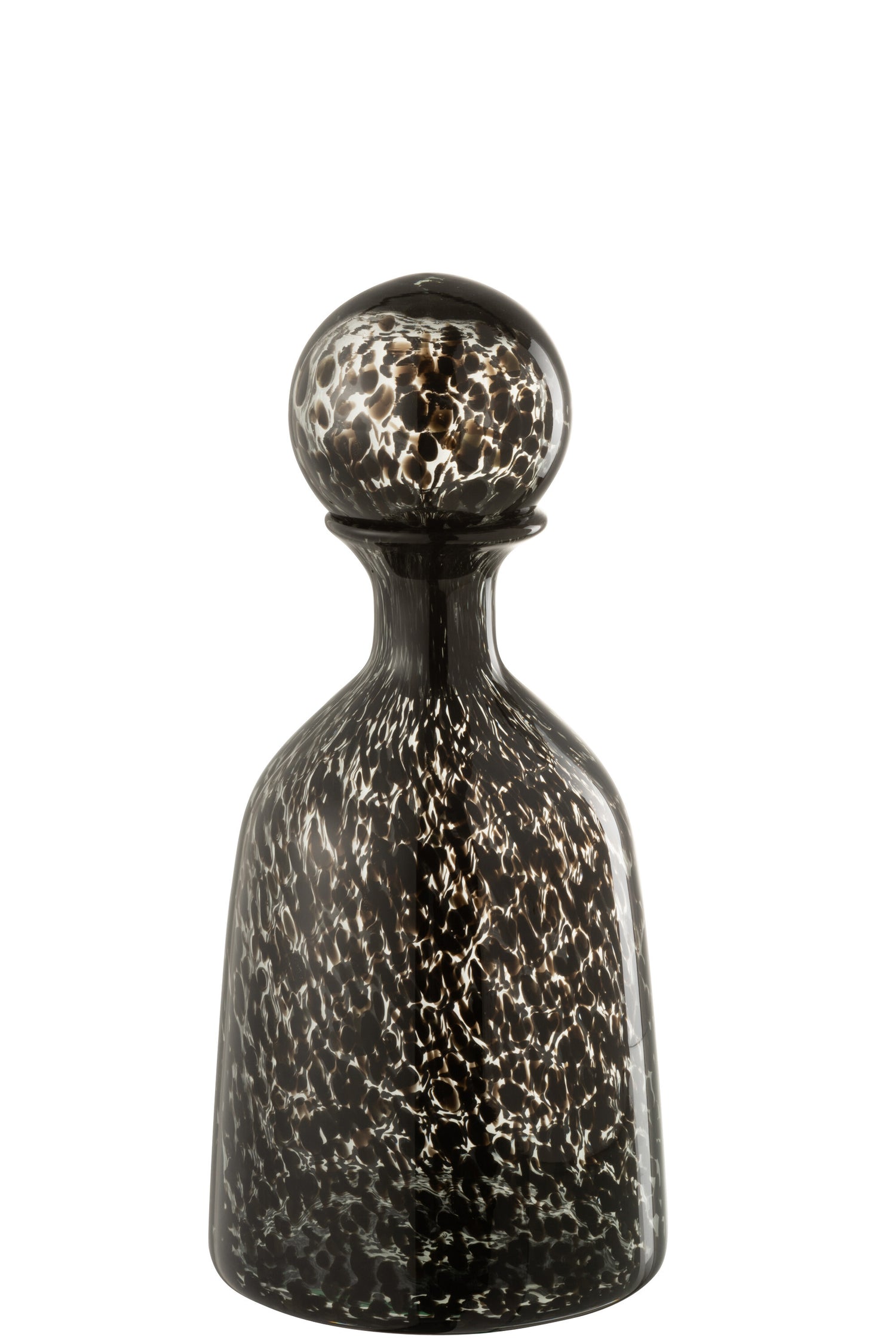 Fles + Stopcontact Punt Decoratief Laag Glas Zwart Klein