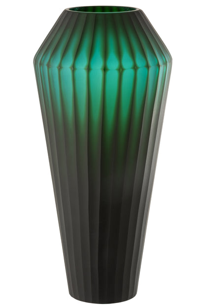J-Line Vaas Elisa Groen Glas Large - 43.00 cm hoog