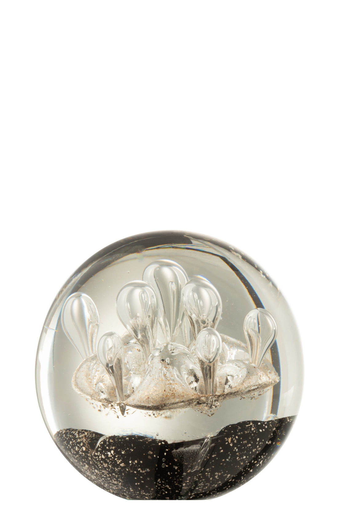 J-Line Presse Papier Vuurwerk Goud/Zwart Glas Large